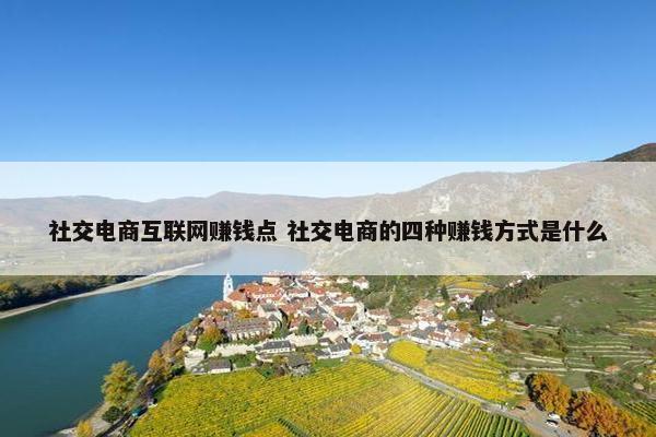 社交电商互联网赚钱点 社交电商的四种赚钱方式是什么