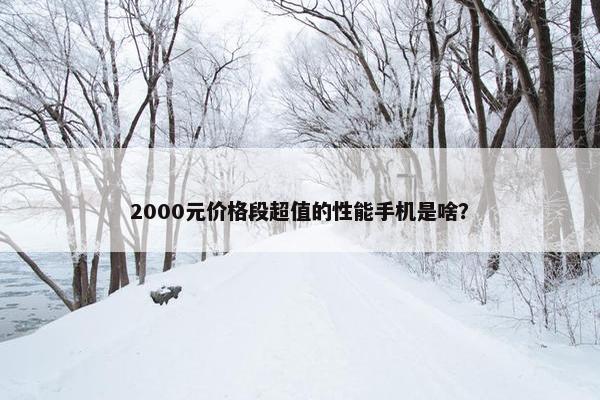 2000元价格段超值的性能手机是啥？